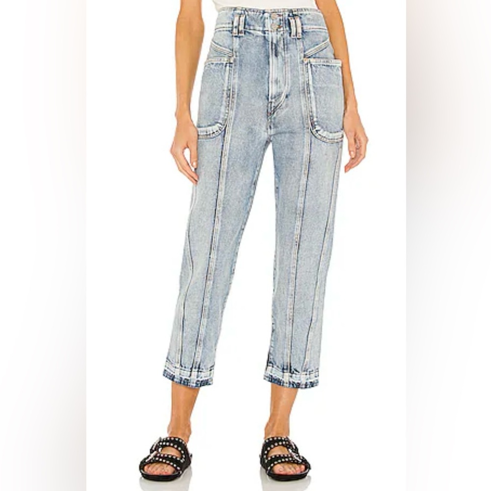 NWT Isabel Marant Etoile Tuscon Tapered Jean in Light Blue